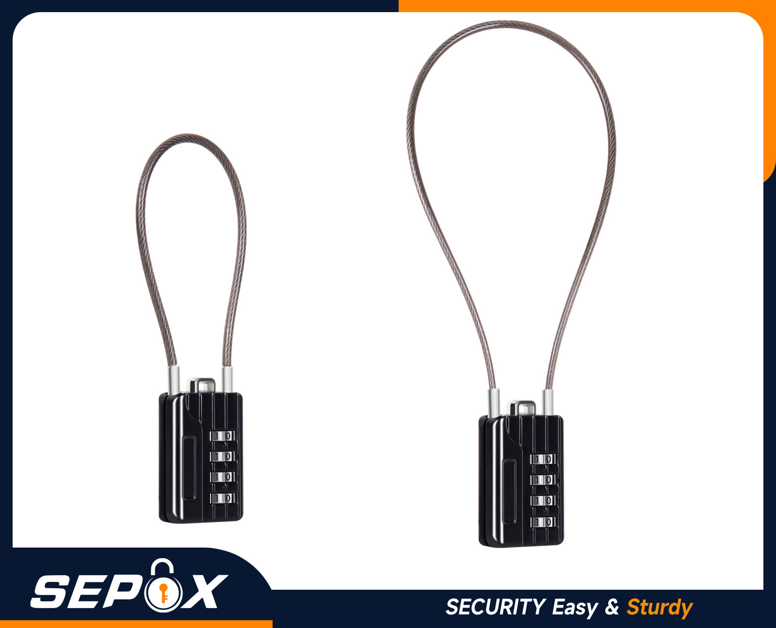 SEPOX® Compact Design Twins Resettable 4-Digit Combination Padlock